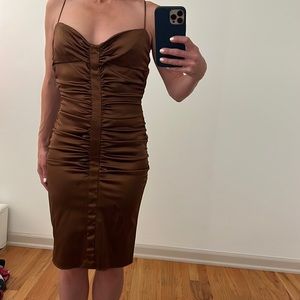 Nicole Miller Collection -Brown Satin Dress